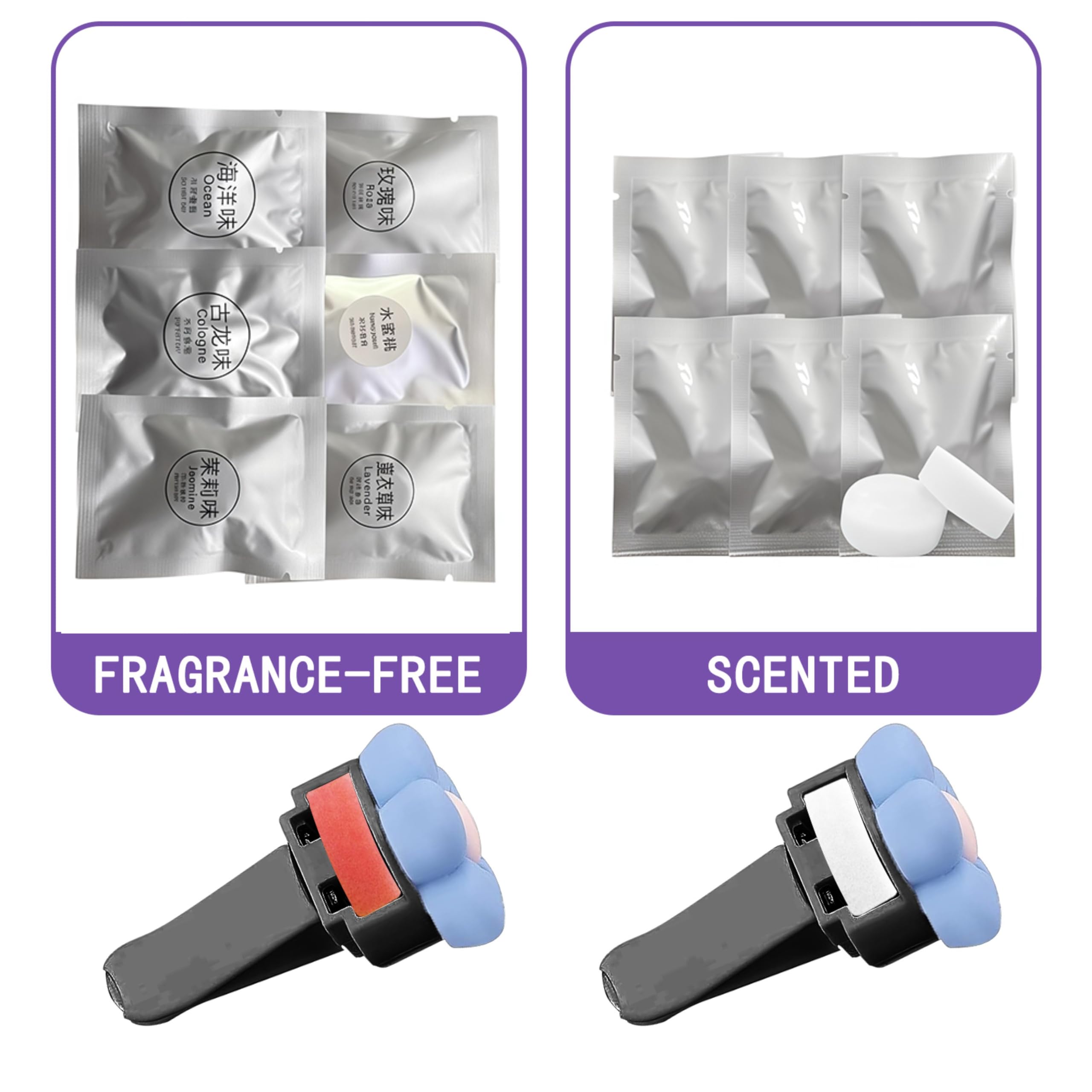 6 Pezzi Deodoranti Per Auto Personalizzati – Carte Profumate A Forma Di Teschio, Aromaterapia Lavanda, Appendiabiti Per Specchietto Retrovisore - 2