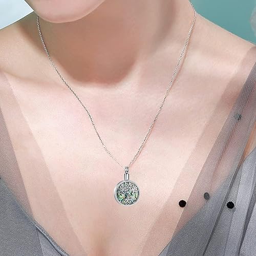 Miniatura 5 de Hearbeingt Collares de urna de lágrima para cenizas, medallón conmemorativo de cenizas del árbol de la vida, joyería de cremación, colgante de