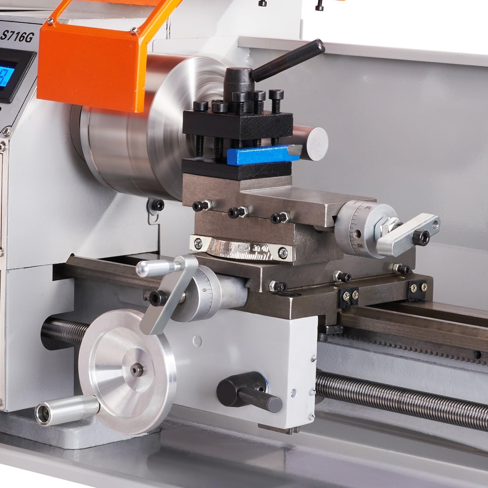 Mini tornio in Metallo Senza spazzole 7''x16 '' / 180mm*400mm 800W Display Digitale Tornitura a variazione Continua for la Lavorazione dei Metalli