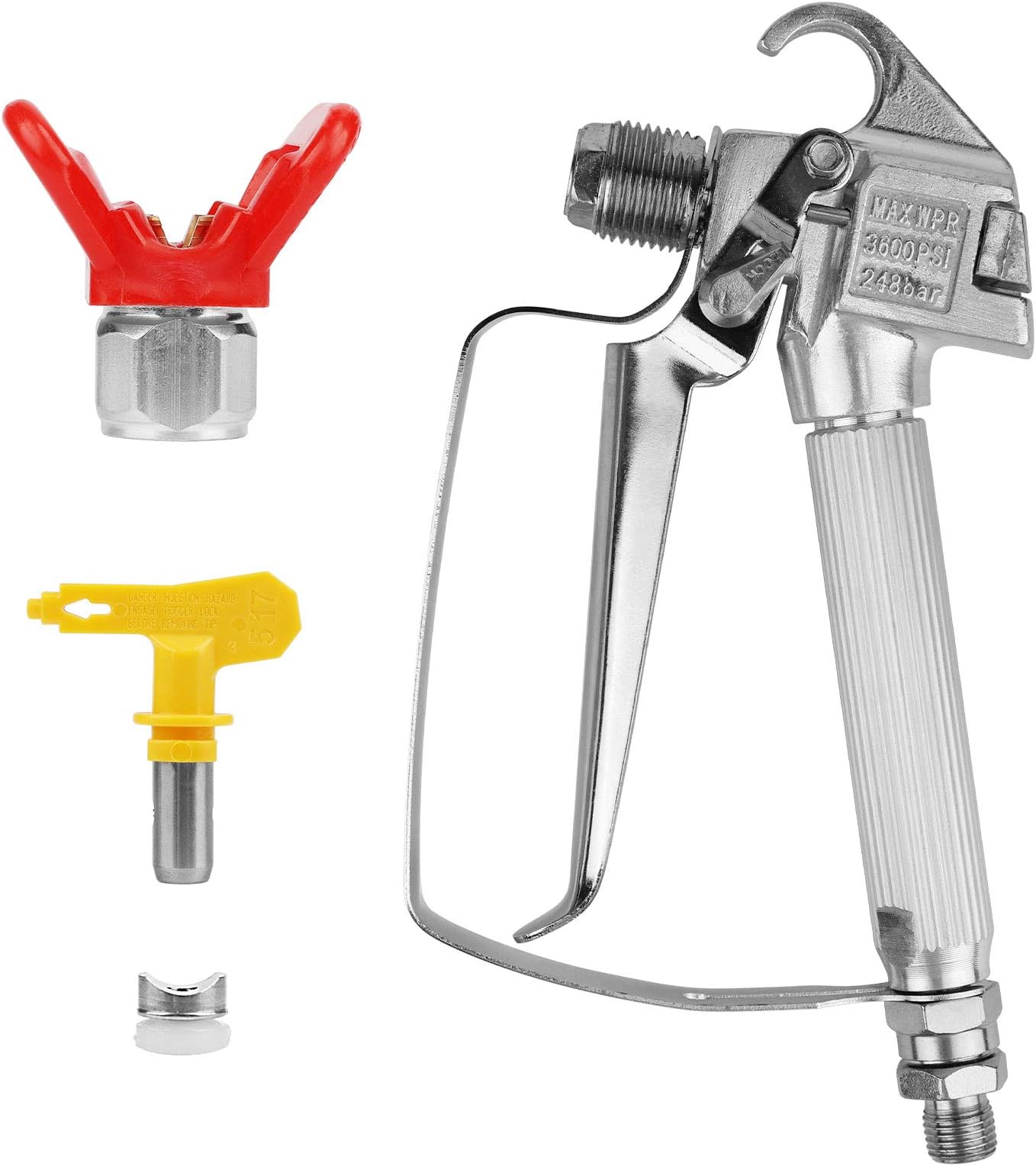 Airless Paint Spray Gun，3600PSI High Pressure Airless Spray Gun with 517 tip Swivel Joint.