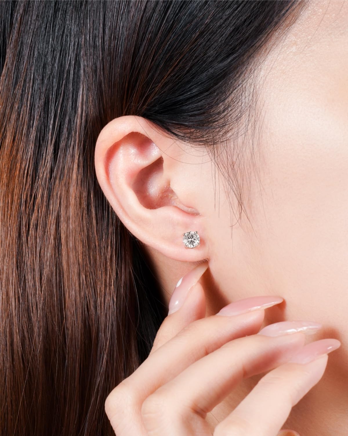 Moissanite Stud Earrings, 925 Sterling Silver 18K White Gold Plating Studs for Women Men, Wedding Jewelry Engagement Earrings