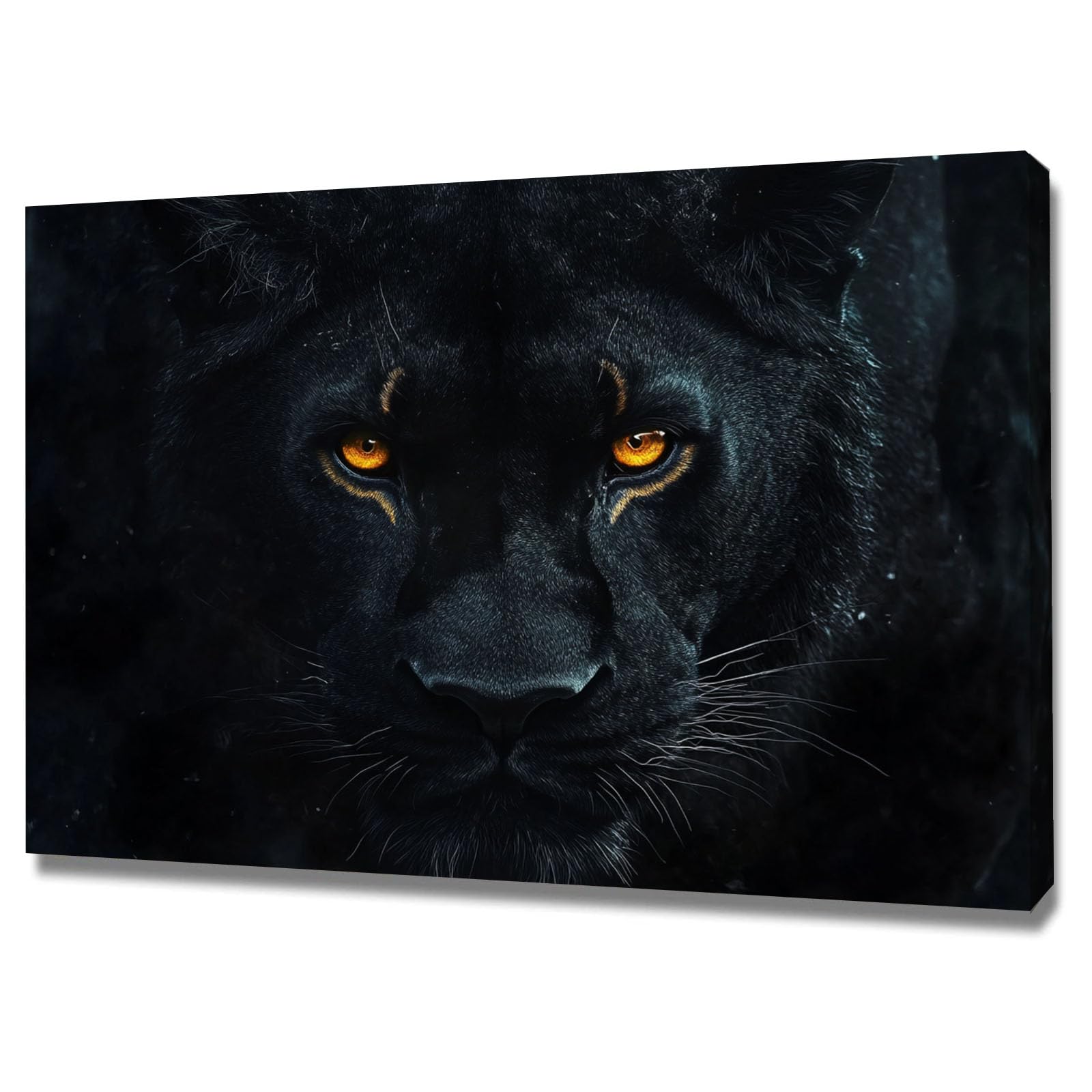 Tableaux muraux lion encadré noir au design moderne et regard intense
