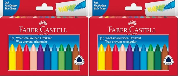 FABER-CASTELL 120024 Dreikant-Wachsmalkreide, 24er Etui, 1 Stück - 5