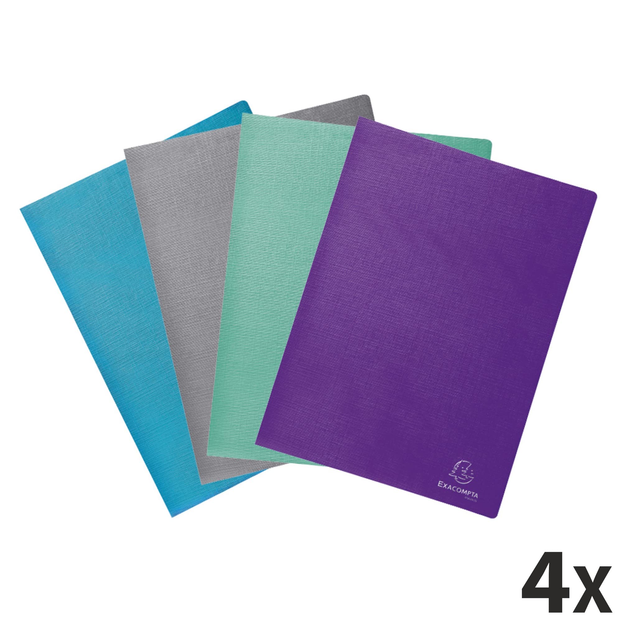 Exacompta, Ref. 88620E, Pack of 4 Teksto document protectors, 20 smooth crystal pockets, 40 views, for A4, dim 24x32cm - Image 2