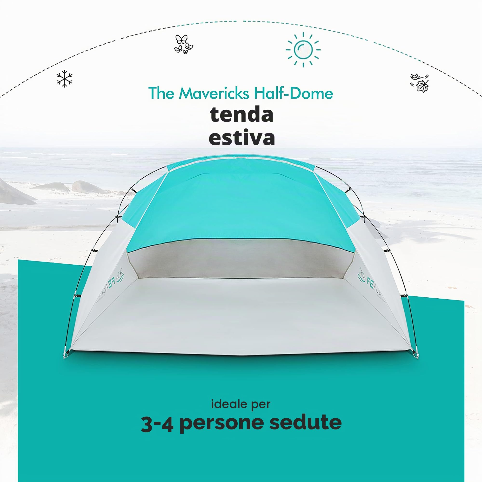 FE Active - Tenda da campeggio impermeabile, per viaggi e attività all'aperto, essenziale per escursionisti e appassionati di attività all'aperto