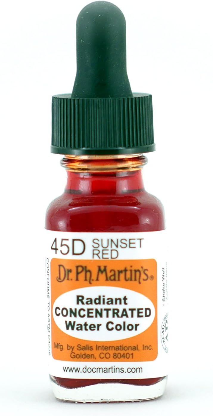 Radiant Concentrated Water Color, 0.5 oz, Sunset Red (45D)