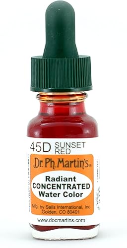 Dr. Ph. Martin's Radiant Concentrated Water Color, 0.5 oz, Sunset Red (45D)