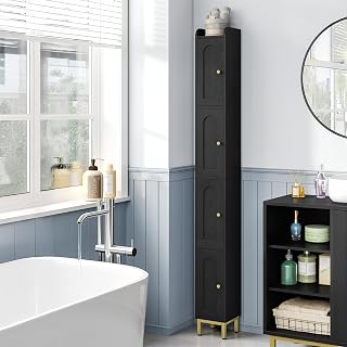 Hzuaneri 4-Tier Narrow Tall Storage Cabinet