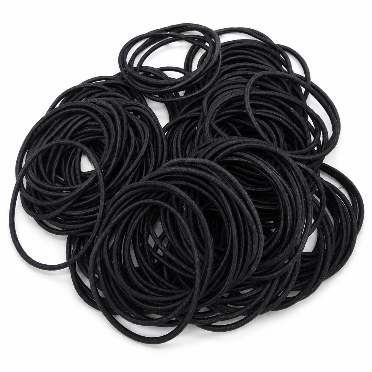Cloth Covered Elastic Hair Ties for Women, Thin Stretch Bands for Ponytails, Braids, Work, Exercise and Travel