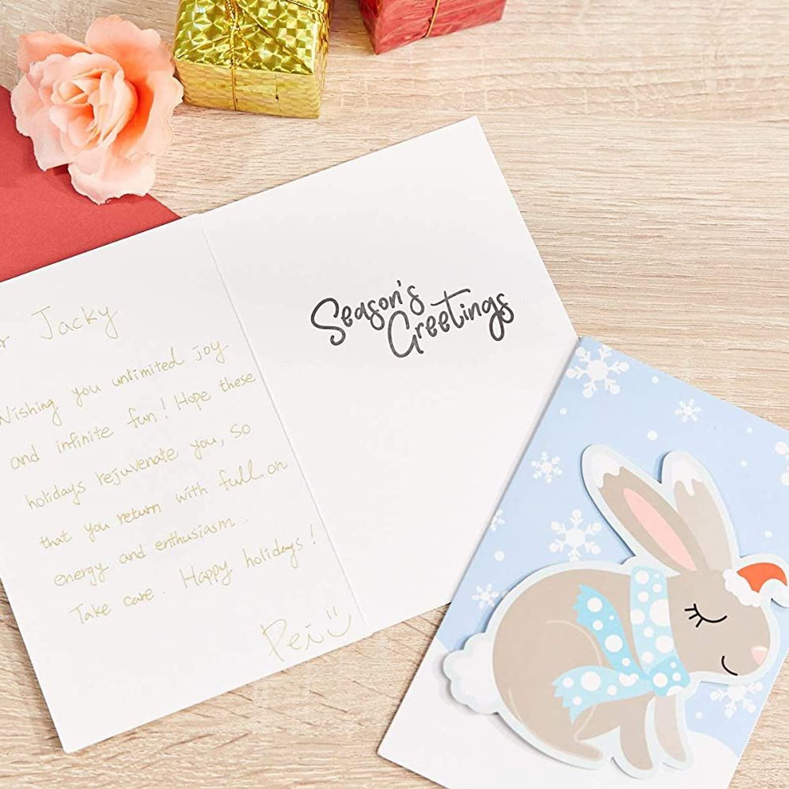 1 Pieza 3d Navidad Tarjeta De Felicitación, Creativo Plegable Día Ftivo Tarjeta De Bendición Con Vacío Papel Para Critura, Con Sobre | Mode De Mujer | SHEIN Paña