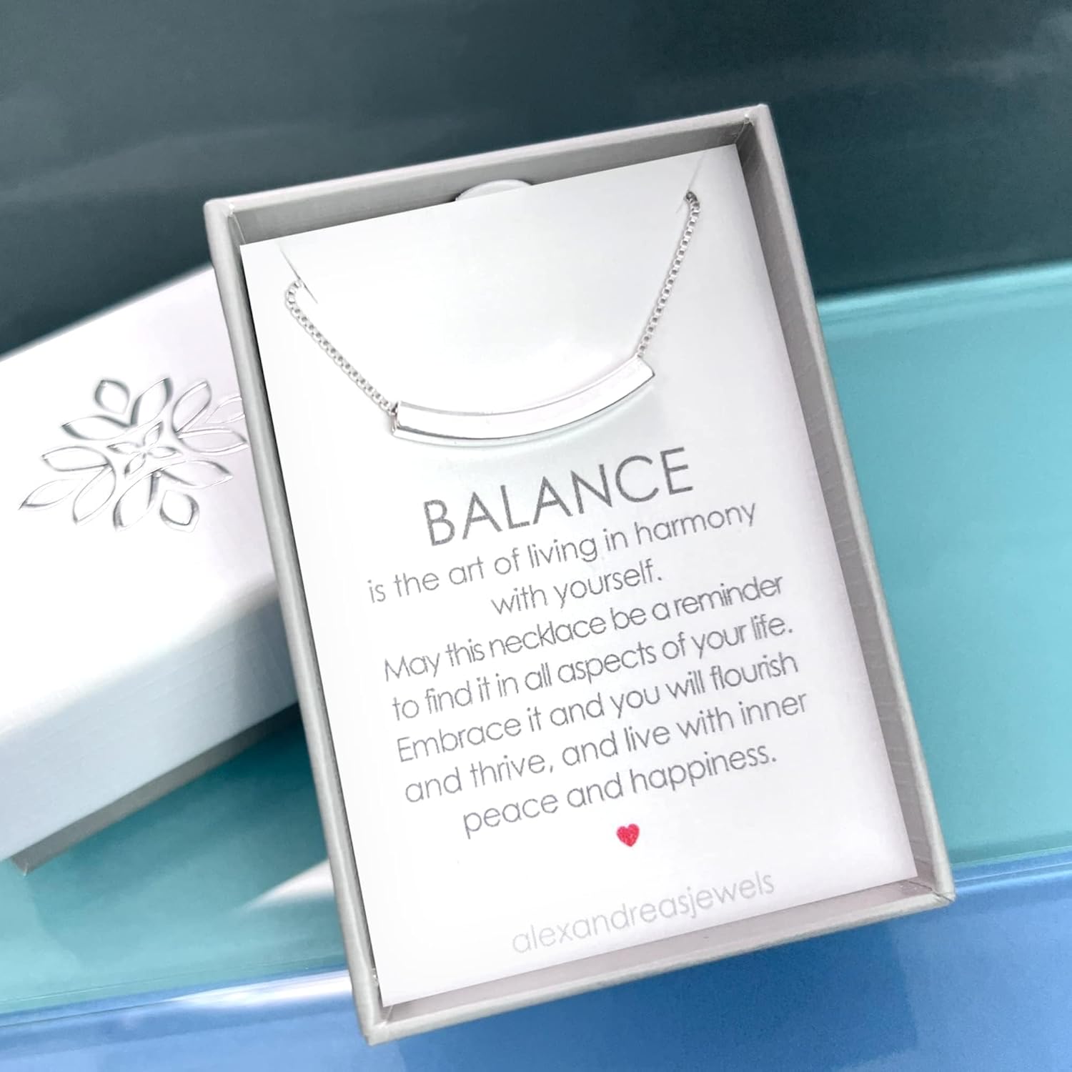 Alexandreasjewels Curved Tube Bar Necklace Sterling Silver, Curved Bar Necklace for Women, Balance Necklace, Layering Choker Necklace (18 inches)