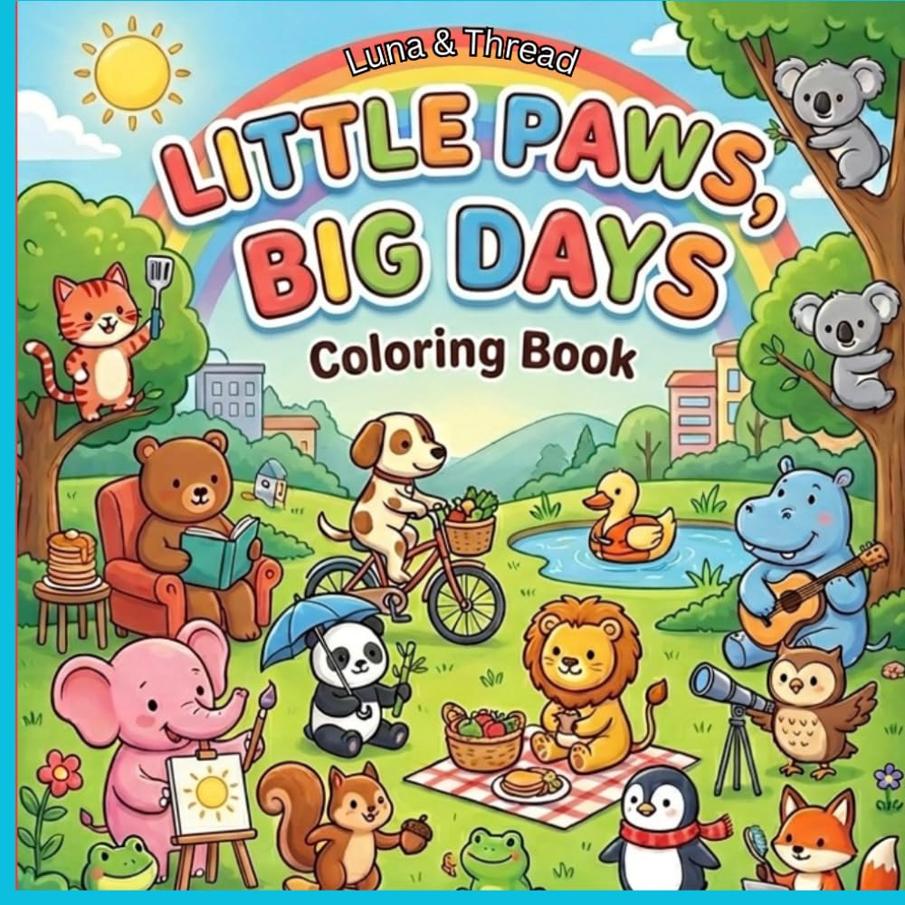 Little Paws, Big Days: Coloring Book