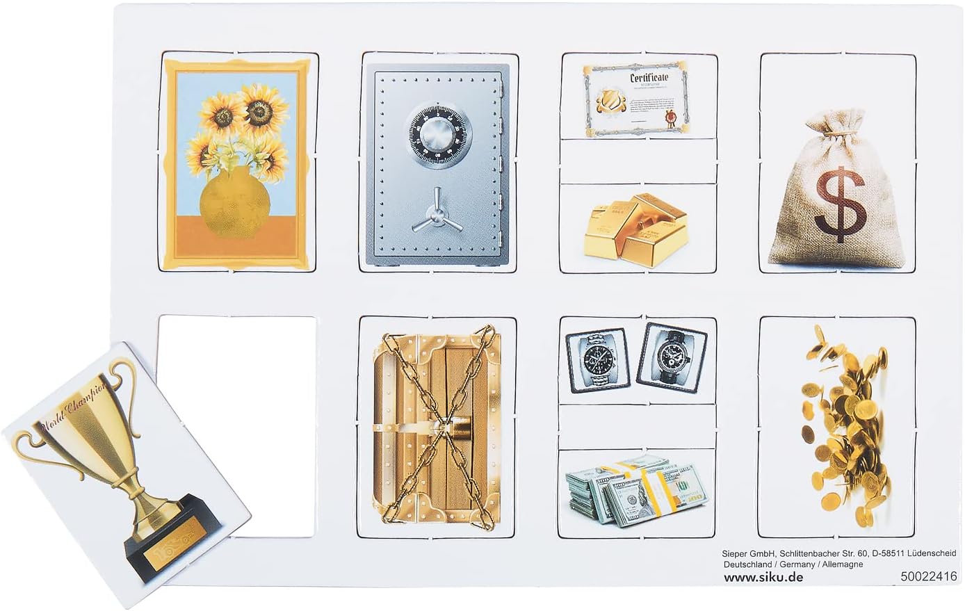 Siku 1926, Rheinmetall Survivor Cash Transporter, Toy car, 1:50, Metal/Plastic, Blue, Openable Doors, Incl. Sticker Sheets in Various Languages and 4 Gold Bars