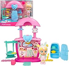 Bebés Llorones Playtime la Cocina de Chloe, Mini Muñecas, Set de Juego para Completar tu Mundo Playtime, con 14+ Accesorios y Muñeca Exclusiva que Llora de Verdad, Juguete para Niños de 4 a 6 Años