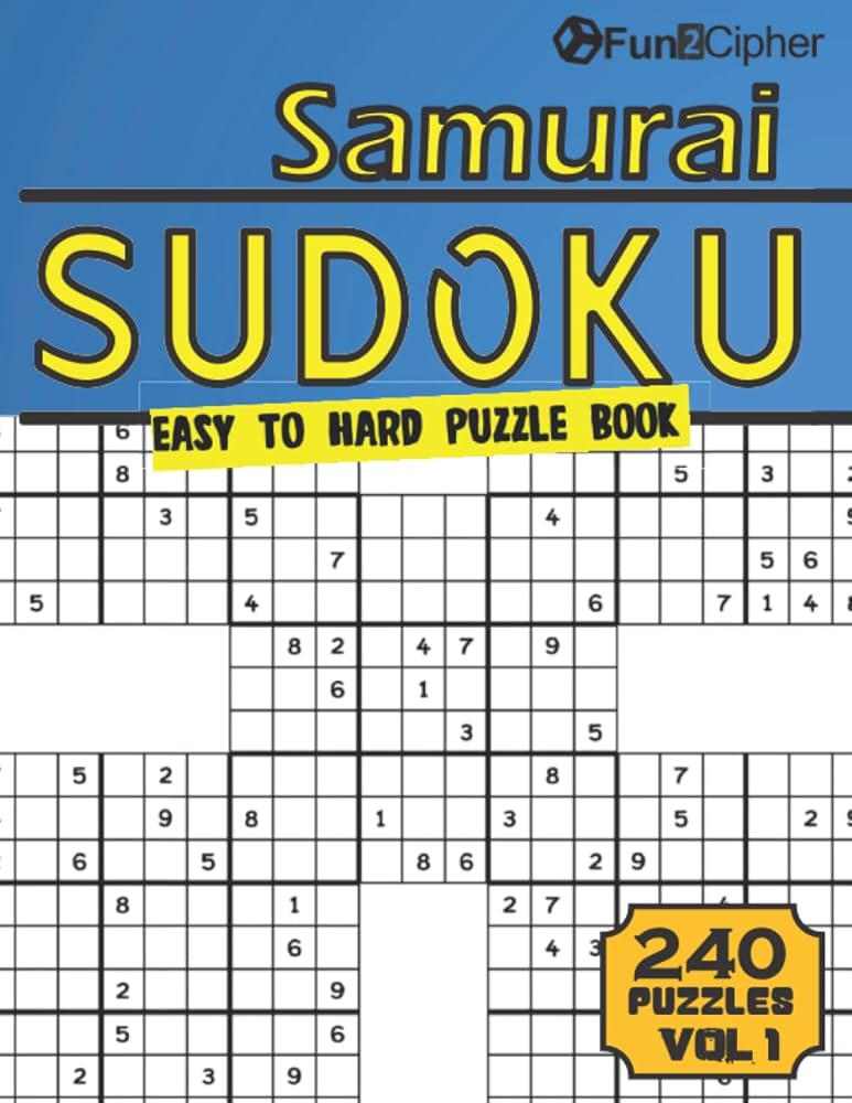samurai-sudoku-puzzle-book-for-adults-240-easy-to-hard-large-print-samurai-sudoku-puzzles-with-3-levels-of-difficulty-one-puzzle-per-page-including-solution-volume-1-books-fun2cipher-9798849971858-amazon-com-books