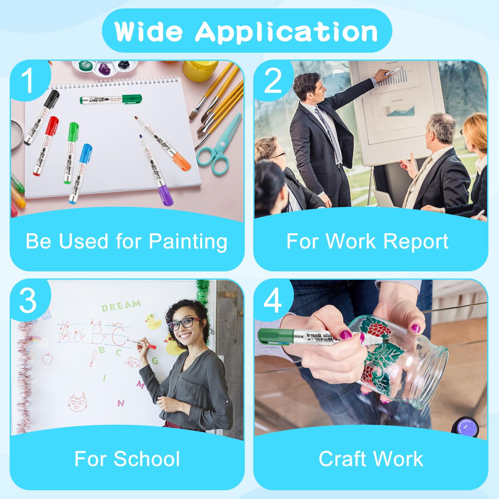 18-tlg. Whiteboard Set Mit Magnetischen Haltern - Perfekt Für Büro & Schule