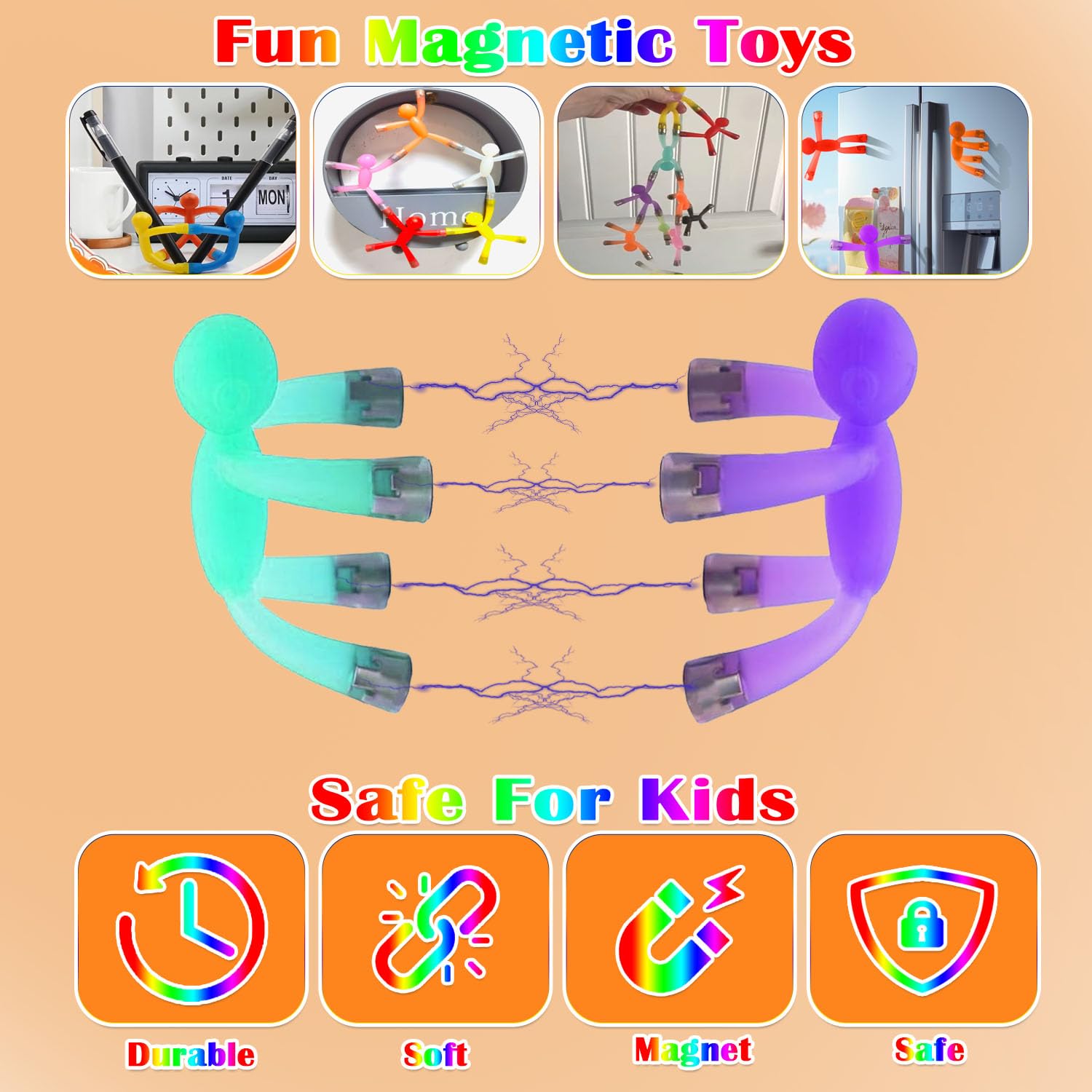 Lot De 5 Figurines Magnétiques Transparentes Pour Enfants 3-12 Ans – Jouets Antistress Créatifs, Parfaits Pour Voyages Et Cadeaux