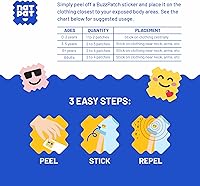 Vista 6 de BuzzPatch Calcomanías de parches de mosquitos para niños (paquete de 60) – Todos los ingredientes naturales, a base de plantas, no tóxicos, sin