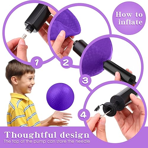 Miniatura 4 de 24 bolas de Dodgeballs a granel de 6 pulgadas, bolas inflables de goma deportivas con una bomba de mano para niños y adultos, juegos de pelota en