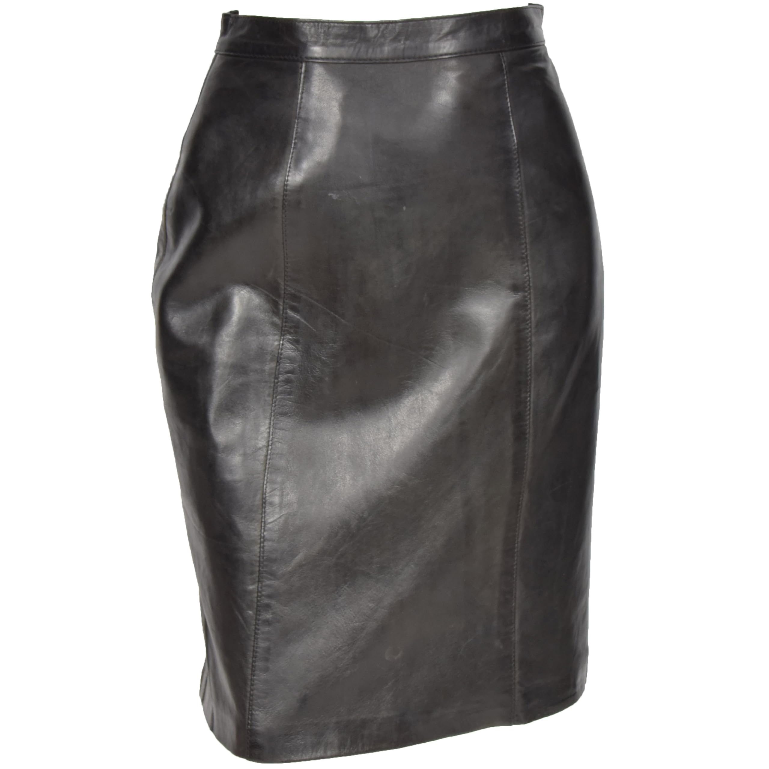 Mini gonna lunga da donna, in pelle, 40,6 e 55,9 cm, per discoteca, ufficio, abbigliamento casual, nero