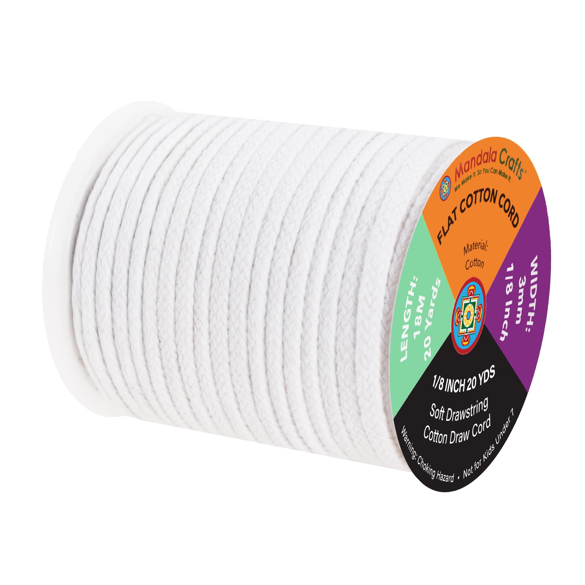 Amazon.com: Mandala Crafts White Flat Drawstring Cord Drawstring