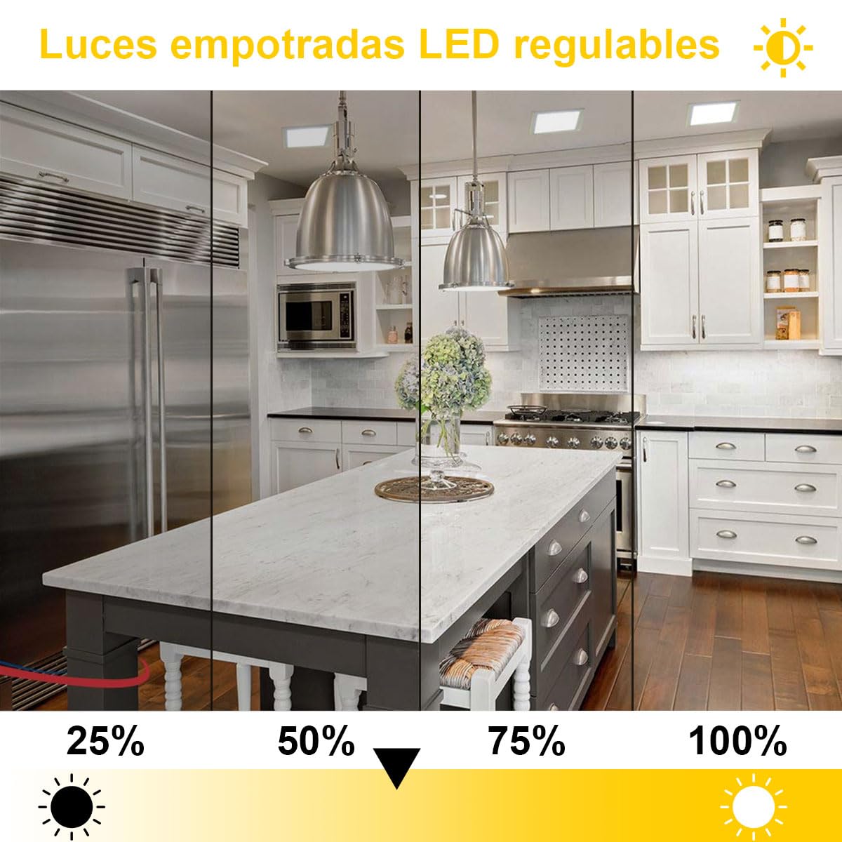 5er 9W Panel LED Lámpara de techo cuadrada blanca Foco empotrable regulable, extremadamente plano, 220V 720Lumen (3000k, panel cuadrado de 9w)