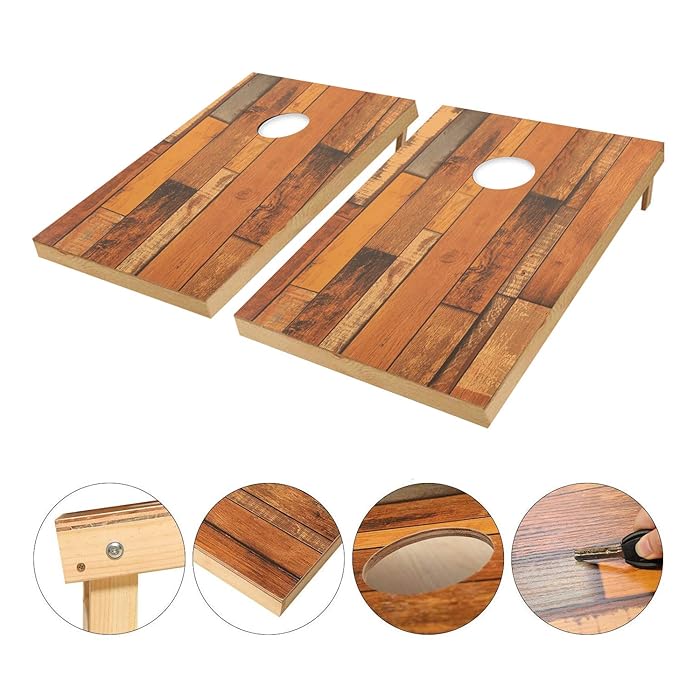 Buy OOFIT Portable Solid Wood Premium Cornhole Toss Game Set with