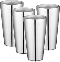 Vista 33 de Beasea Mini vasos de acero inoxidable, juego de 4 vasos de metal de 6 onzas, apilables de acero inoxidable 304, vasos de doble pared con aislamiento