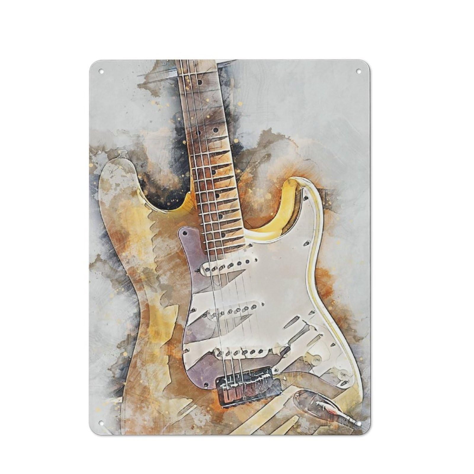 Junmoney Style-19 Electric Guitar 6 Retro Tin Sign 40X30cm For Café Or Restaurant, Housewarming Wall Decor For People Furnishing Café And Restaurant
