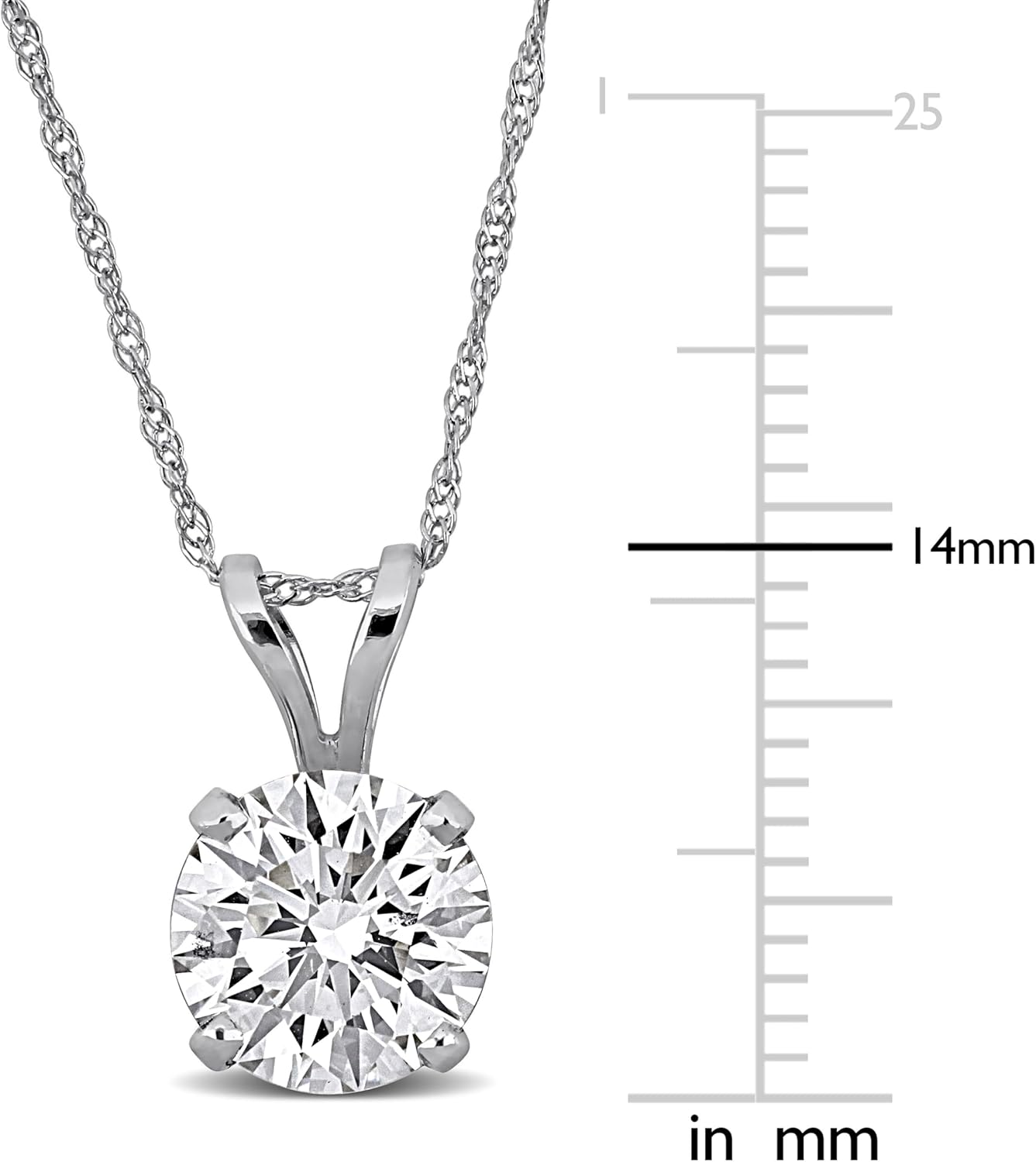 Lab-Grown Diamond Solitaire Pendant -With Unique laser engraved Diamond ID, VVS2 Clarity - D Color , 1/2 to 3 CT - Available in Platinum, 14K Yellow Gold or 14K White Gold- IGI Certified Lab-Grown Diamonds - 18in Chain - Image 5