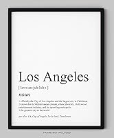 Vista 2 de Los Angeles Wall Decor - 8x10" UNFRAMED Print - Definition Of 'Los Angeles' California Black & White Typography Wall Art - LA Gifts And Souvenirs