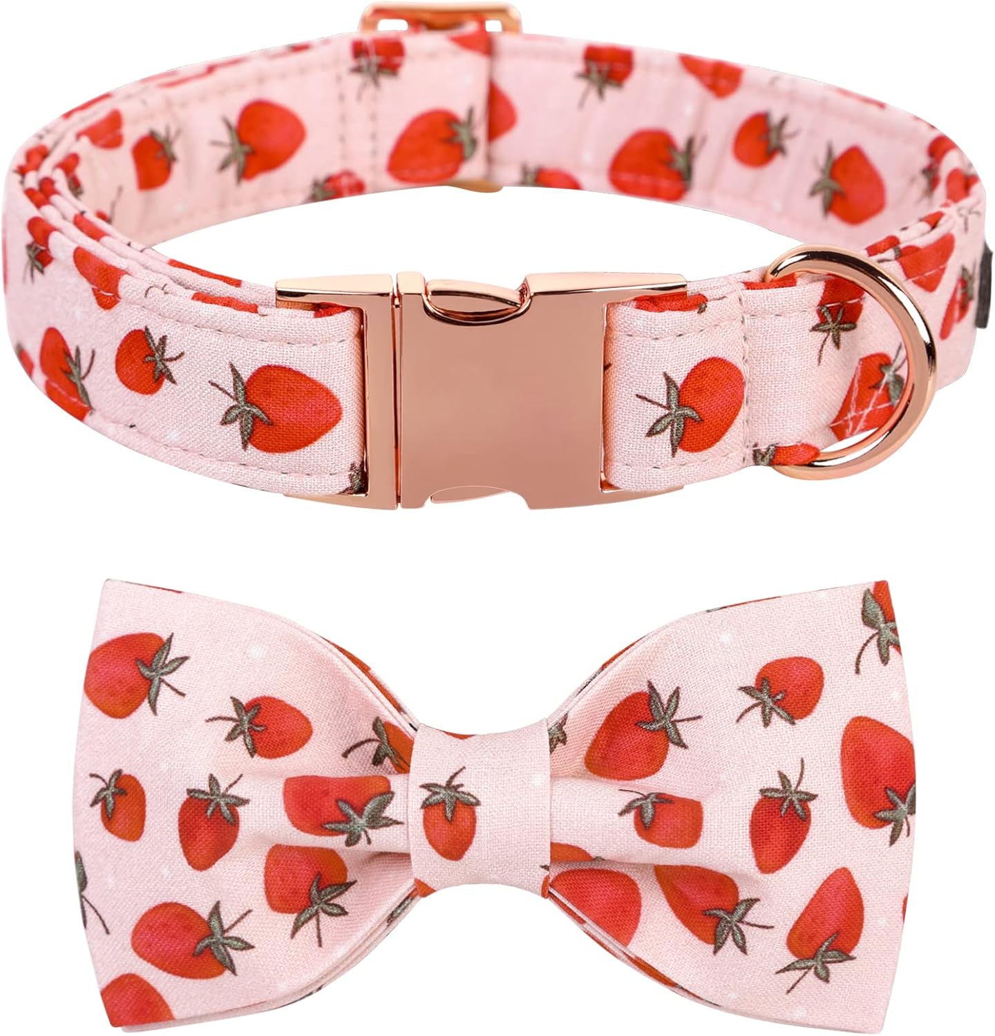 Paws Dog Collar with Bowtie Summer Cute Cotton