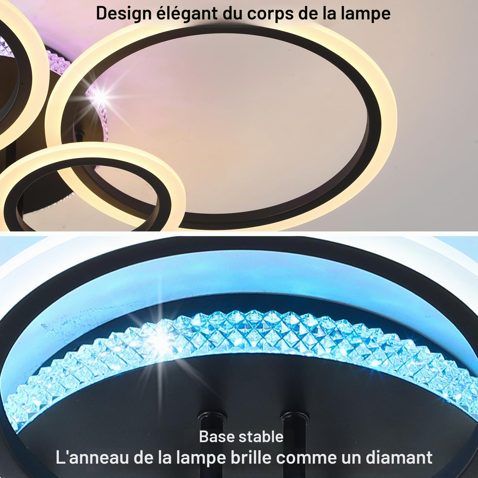 STCH Plafonnier Led salon, Lustre Chambre Moderne,Plafonnier Salle à manger | Luminaire plafonnier led, Plafonnier multicolore avec contrôle RGB indépendant, Lustre Cuisine, Luminaire salon, Lampe ronde