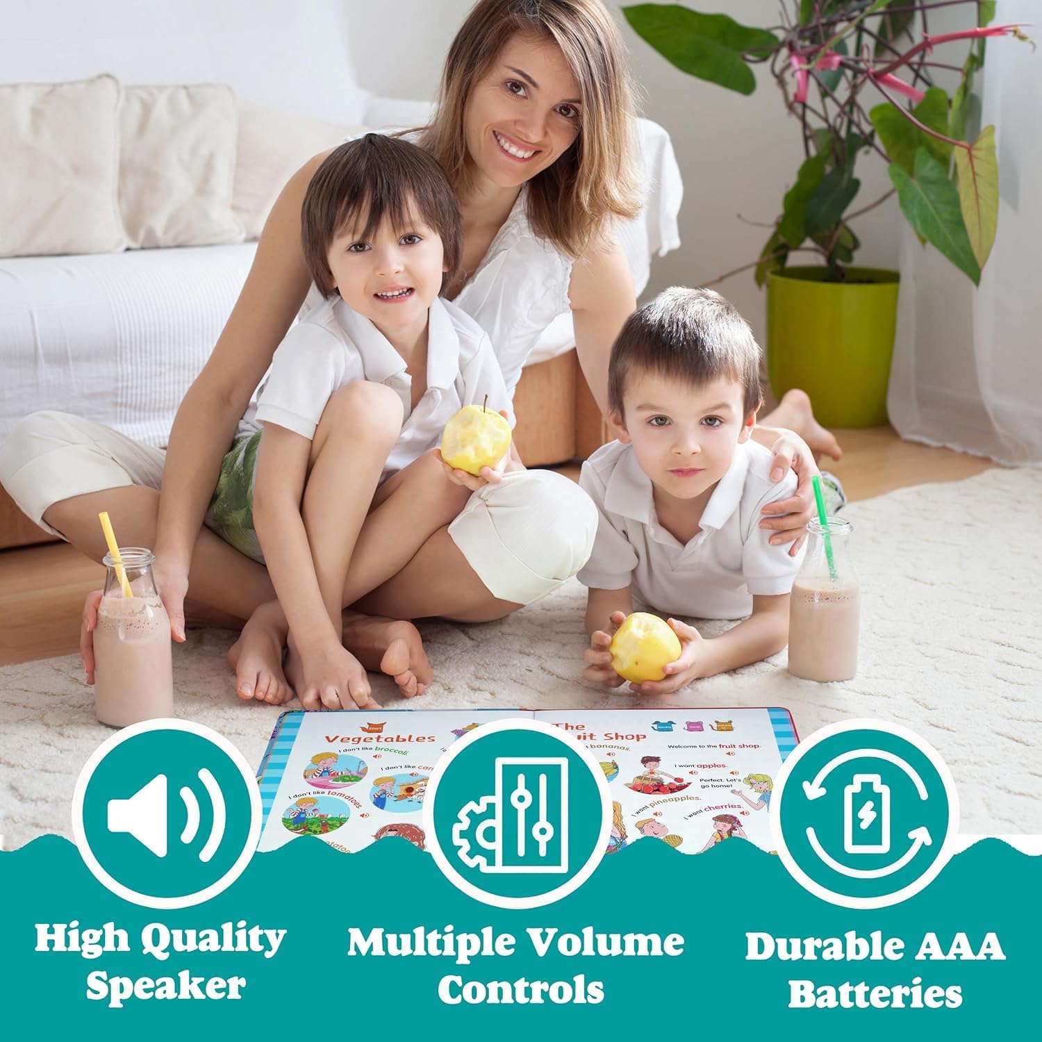 Verra Enterprise Children’s English Graded Reading Interactive Audio Book 500+ Words & 300+ Sentences Touch & Listen Voice Book with Fun for Kids Ages 3+ Learn English with Sound 2