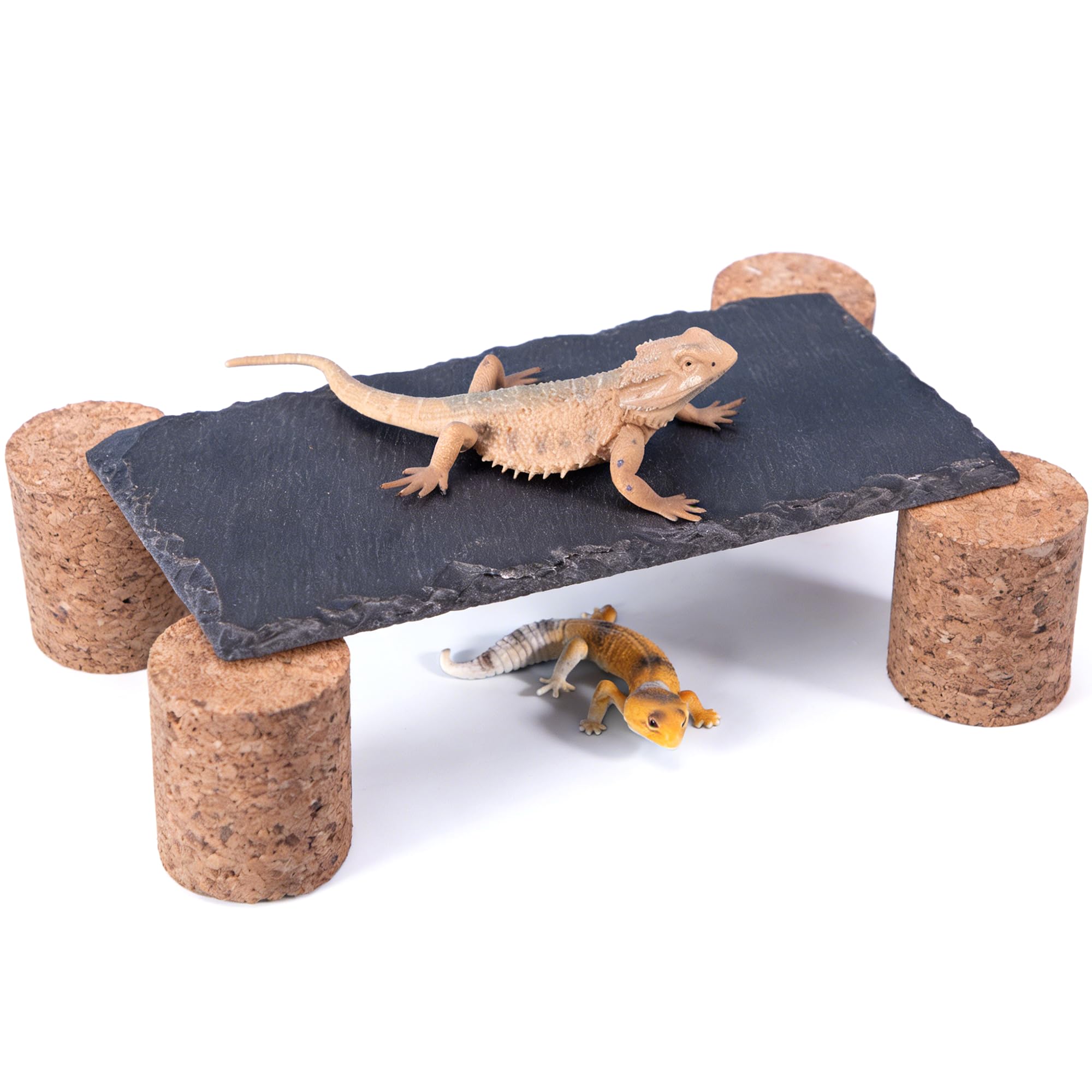 Gxdamxz Reptiles Slate Rocks Basking Platform 7.87"x3.93" Enhances Climbing Activity for Tortoises, Bearded Dragon, Geckos
