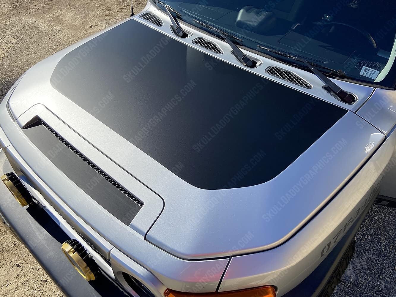 Skull Daddy Graphics Solid Hood Decal Sticker Compatible with 2007-2017 Toyota FJ Cruiser (Matte Black)
