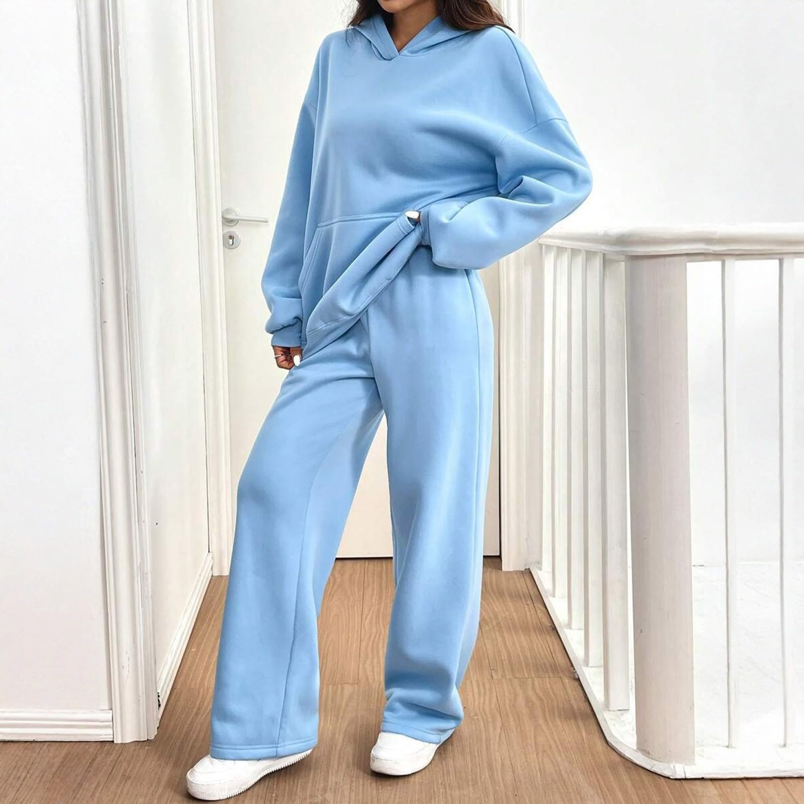 Conjunto Mujer Invierno, Conjuntos de Trajes Suaves, Atuendo Moderno Invierno Manga Larga Encapuchado Exterior Adaptar Estirar