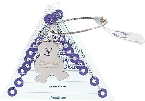 Miniatura 2 de The Quilted Bear Plantillas triangulares para acolchar  Juego de 8 plantillas de acrílico transparente antideslizantes para acolchar, retazos,