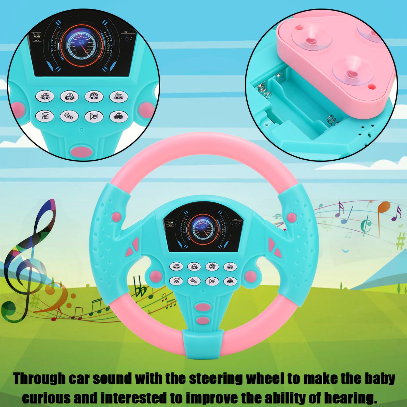 KENANLAN stuurwiel speelgoed, gesimuleerd rijden, stuurwiel copiloot speelgoed met muziek, intelligent kinderspeelgoed, educatief speelgoed voor baby kinderen (geel KENANLAN stuurwiel speelgoed, gesimuleerd rijden, stuurwiel copiloot speelgoed met muziek, intelligent kinderspeelgoed, educatief speelgoed voor baby kinderen (geel