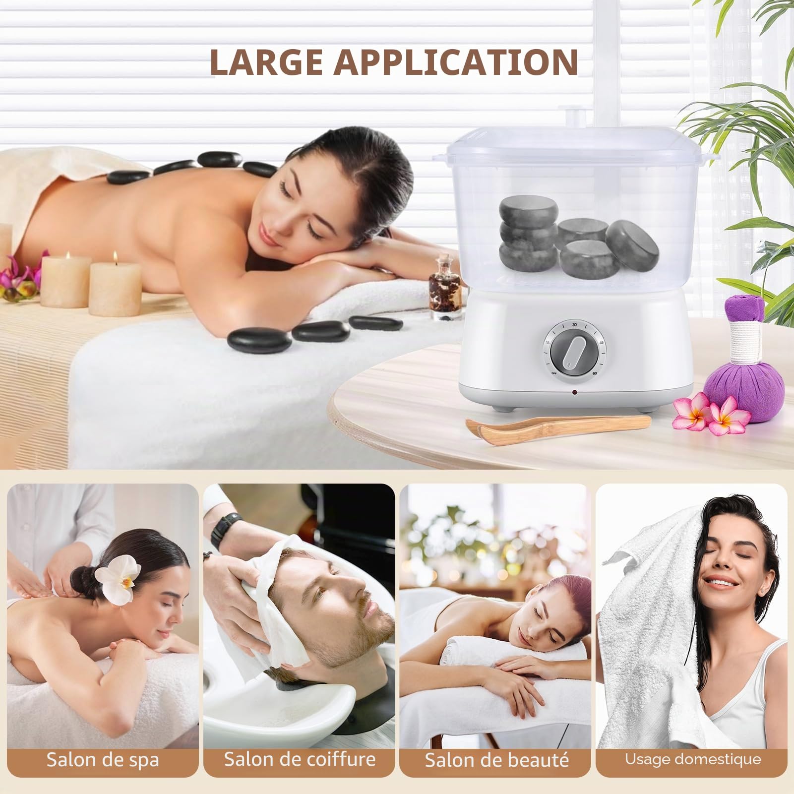 Chauffe-serviettes, défroisseur à vapeur avec clip pour serviette, grande capacité de 3 L, chauffe-serviettes de beauté, chauffe-serviettes chaudes à chauffage rapide pour le visage, barbier