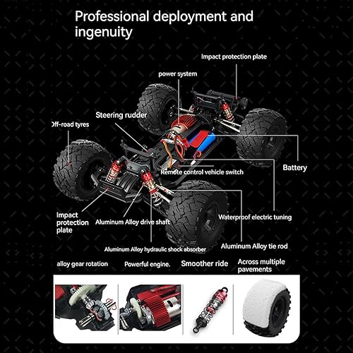 Miniatura 4 de Limodgo Auto de control remoto rápido para adultos 110 grandes Hobby rc, versión de actualización de motor 550, 35 MPH, autos RC de alta velocidad,