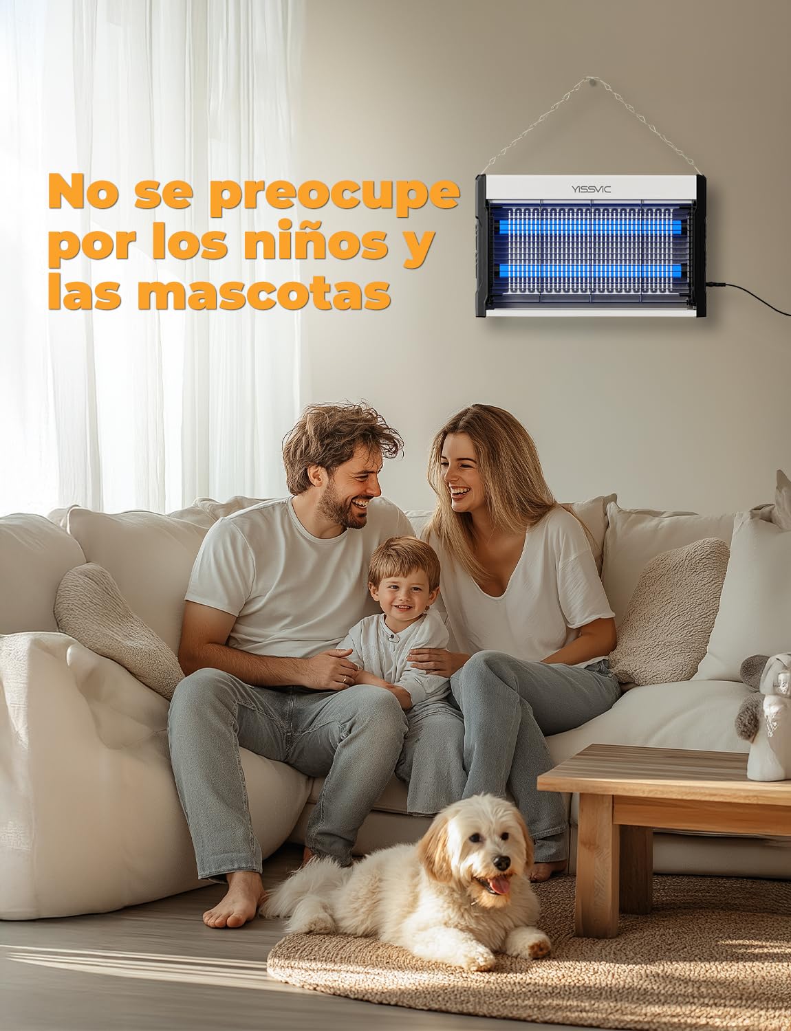 YISSVIC Lampara Antimosquitos Matamoscas Electrico Lámparas LED UV, Mata Insectos para Interiores contra Mosquitos, Moscas y Otros Insectos Voladores
