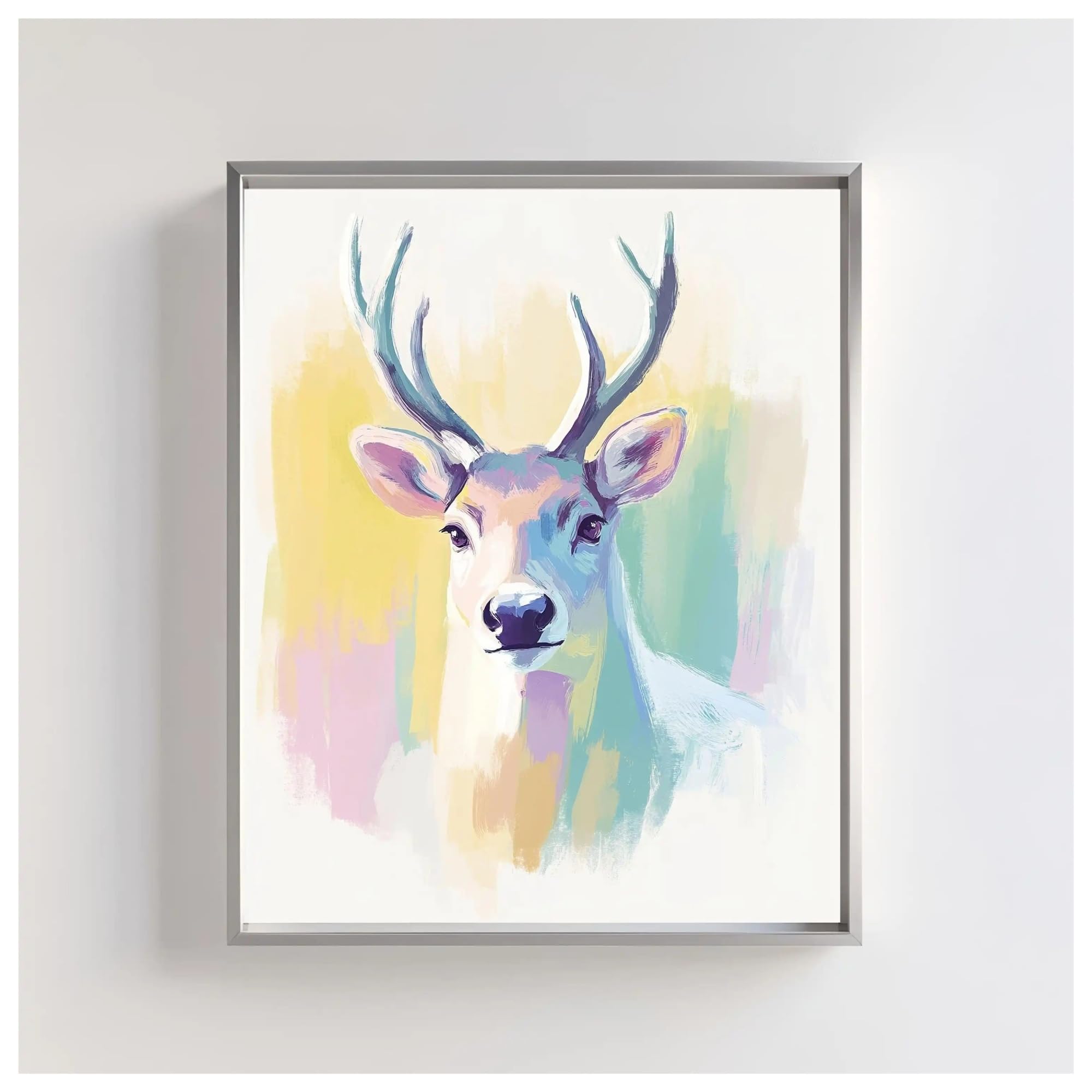 Wall Art Canvas Prints Colorful Pastel Fantasy Animal Poster Minimalist Unicorn Butterfly Swan Dog Canvas Painting Wall Art For Nursery Room Home Decor(G,30x40cm)