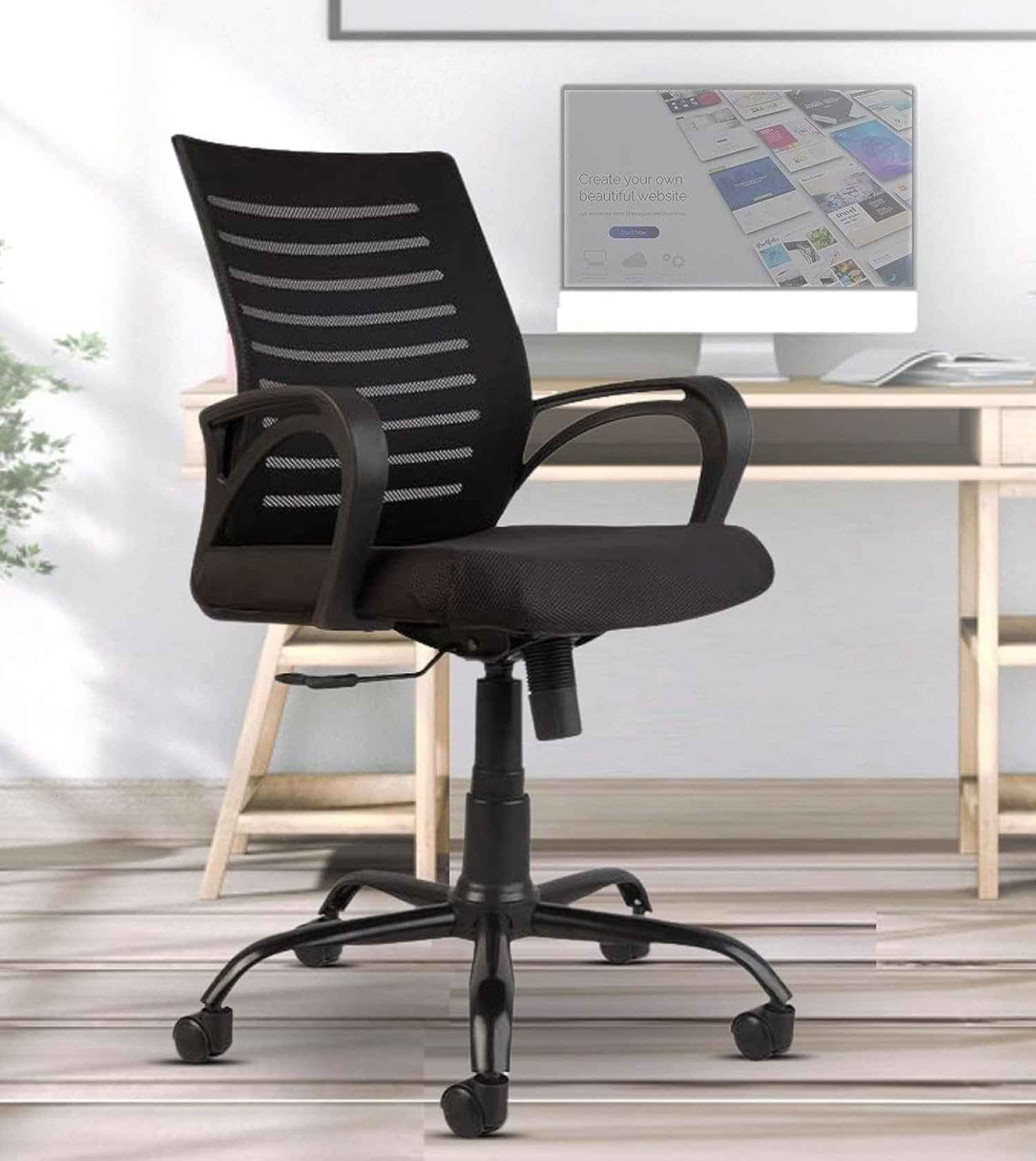 CHILLI BILLI Desire Mesh Mid Back Ergonomic Office Chair/Study Chair/Revolving Chair/Computer Chair for Work from Home Metal Base Seat Height Adjustable Chair (B0DHPGS59L) Amazon Price History, Amazon Price Tracker