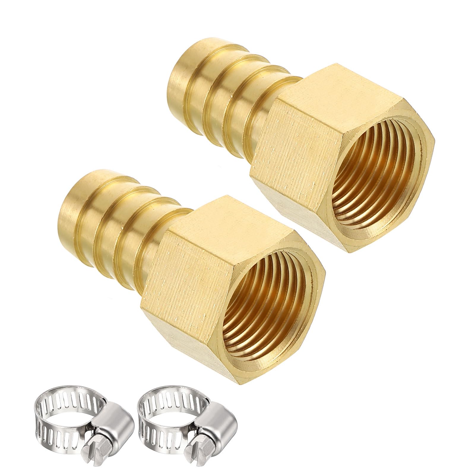 Kozelo 2pcs Brass Hose Barb Fittings 16mmHose Barb to 20mm G Female — image 1
