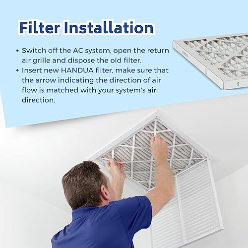 Miniatura 7 de Handua Filtro de aire MERV 8 de 20 x 25 x 1, filtro de repuesto de aire de CA chapado para horno, paquete de 4 (tamaño real 19.75 x 24.75 x 0.75
