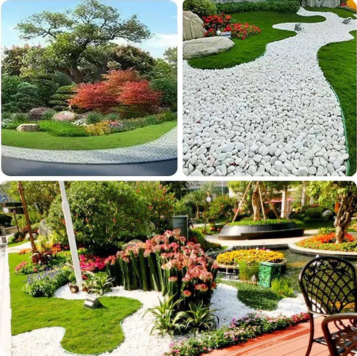 Bordillo para Césped Flexible de Plástico, Rejilla para Césped, Bordillo de Jardín para Delimitación, Jardín, Terraza y Parterres, 10m×5cm Alto con 30 Piquetes de Anclaje, Verde