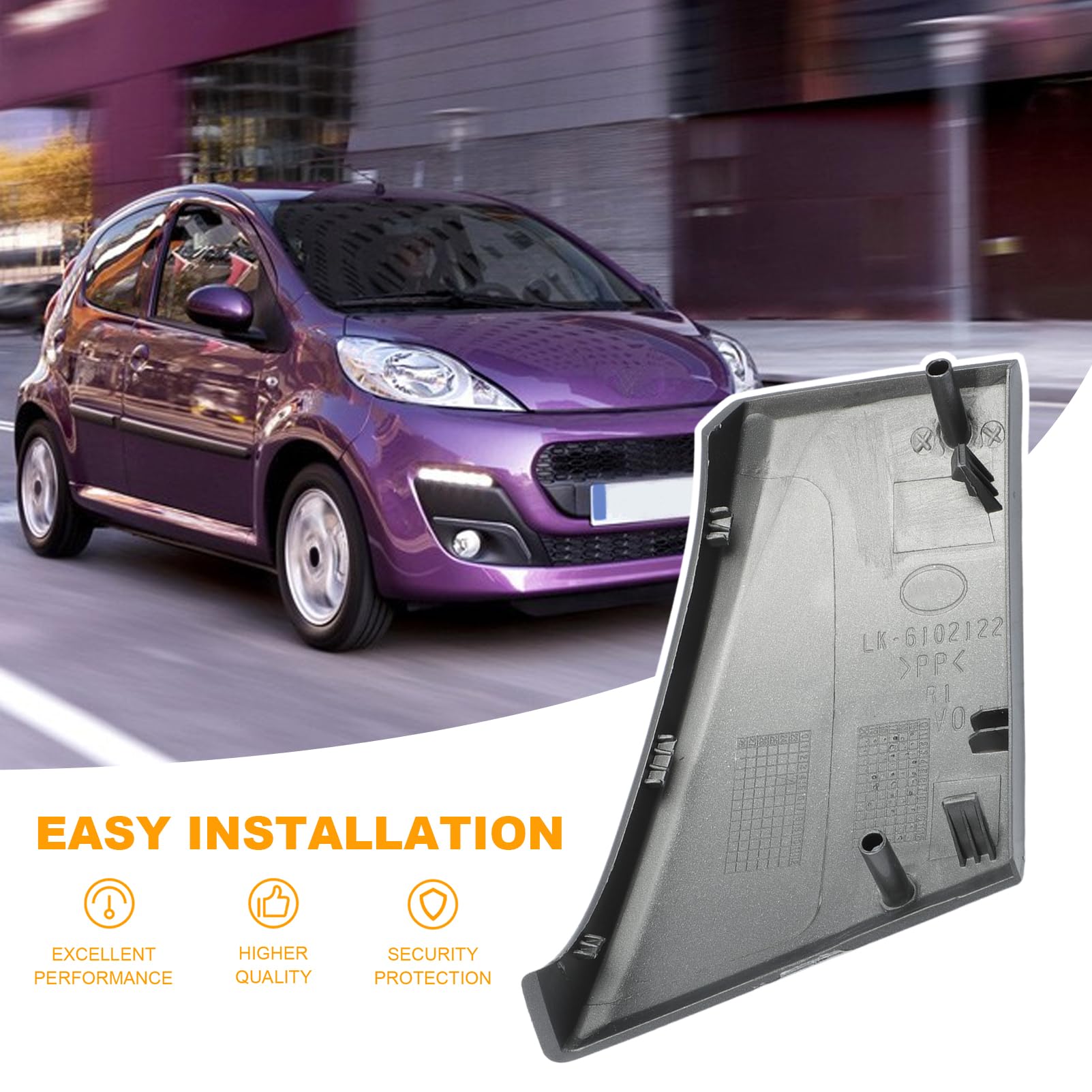 Kit Copertura Maniglia Interna Destra E Staffa Per C1 (2005-2014), 107 (2005-2009), Aygo (2005-2014) – Ricambio OEM Grigio E Nero
