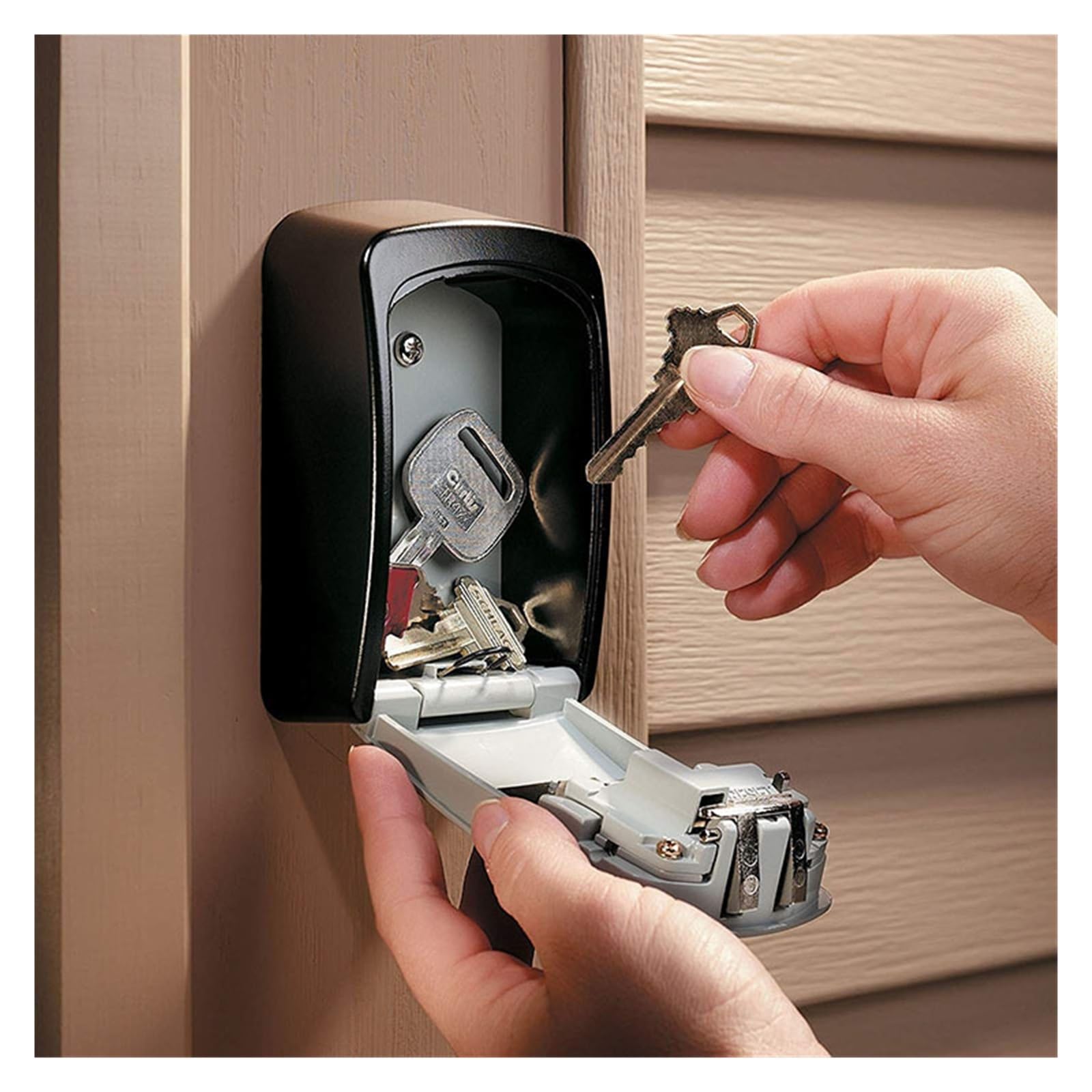 Cassaforte Piccola Serratura esterna impermeabile for chiavi, cassetta di sicurezza for chiavi in ​​materiale in lega per casa, ufficio, hotel, viaggi