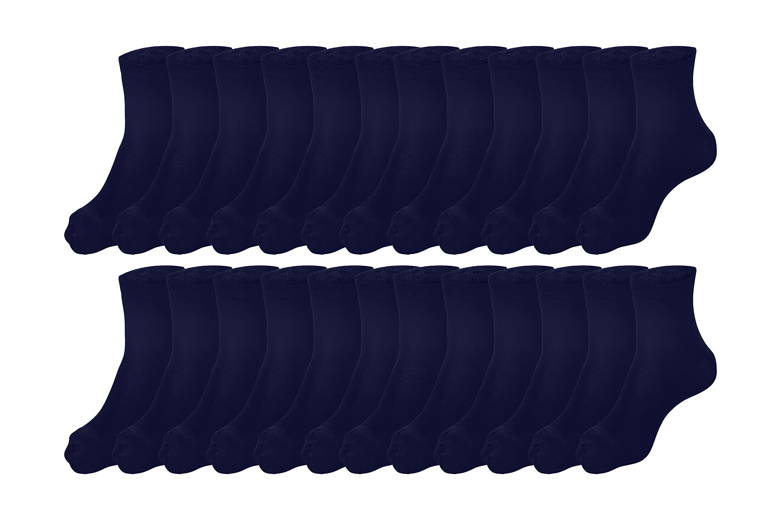 mukhaksh Women's Office Wear Compact Combed Cotton Solid Color Ankle Length Socks|Summer School Wear Plain Ankle Socks for Girls (Free Size) Navy Blue, Pack of 12 Pairs-picture-42